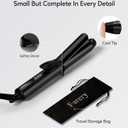 FARERY Travel Curling Iron, 1 Inch Mini Curling Iron Travel Size with 3 Adjustable Temp, 100-240V Dual Voltage, Auto-Off, Ceramic Mini Hair Curler with Keratin&Argan Oil Infuse, Includes Storage Bag