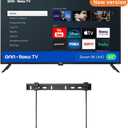 ONN 43-Inch Class 4K LED Smart TV + Free Wall Mount with Wi-Fi Connectivity and Mobile App | Flat Screen TV | Compatible with Apple Home Kit | Alexa 