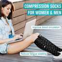 Copper Compression Socks for Women & Men (6 pairs) - Best Support for Nurses, Running, Hiking, Recovery (Black, M)