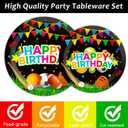 Sports Party Plates Napkins Sports Happy Birthday Party Tableware Baseball Football Soccer Basketball Rugby Disposable Paper Plates Napkins for Boy Birthday Decoration Supplies Favors 24 Guests