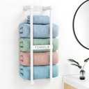 Towel Racks for Bathroom, 22inch Towel Storage for Small Bathroom Wall Can Holds 4 Large Rolled Bath Towels, White