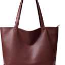 WLLWOO Soft Vegan Leather Tote Bag for Women Large Casual Hobo Handbags Zipper Shoulder Work Daily Weekender Travel Purse