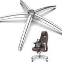Office Chair Base Replacement (3300 lbs) - Heavy Duty Alloy Office Chairs Base Replacement, Office Chair Reinforced Metal Legs, Universal Gas Cylinder and Caster Socket (Silver)