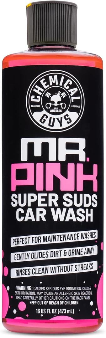 2 x Chemical Guys Mr. Pink Car Wash Soap - 16 oz Super Suds Foaming Car Wash Soap for Cannon, Blaster, or Bucket Washing - pH Balanced, Safe on Wax, Sealant, Ceramic, and Clear Coat Finishes