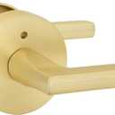 goldenwarm Gold Door Handles, Privacy Bruhsed Gold Door Handle, Heavy Duty Zinc Alloy Interior Door Levers, Brushed Brass Door Lever Indoor for Bedroom, Bathroom, (1 Pack)