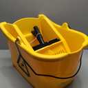 Amazon Basics Floor Cleaning Rectangular Mop Bucket with Sturdy Down Press Wringer Combo, 35-Quart, Yellow