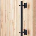 SMARTSTANDARD 12 Antique Rustic Handmade Barn Door Handle, Black Flush Square Base Handle Pull, for Gate, Garage, Sheds