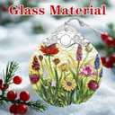 4 x Wildflower Ornament Christmas Decoration & Christmas Ornament; Stained Glass Holiday Decoration (Holiday Present, Bauble Present, Gift Idea, Gift Exchange) | Heirloom Keepsakes