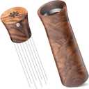 WDT Tool - Agitadores de expreso, distribuidor de caf, herramientas de barista, herramienta de distribucin de agujas de espresso para kit de accesorios de caf, regalos de madera de nogal para