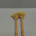 2 Pack Dish Brush with Handle, Bamboo Dish Scrub Brush, Kitchen Brushes for Dishes, Scrubber, Pots, Pans, Sink, Dishwashing Cleaning Brush