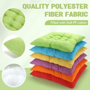 Geetery Floor Pillows Bulk Square Seating Cushions for Floor, 15.7'' Large Thick Meditation Sitting Cushion Mat for Yoga Tatami Classroom Nursery Daycare Chair Room(8 Pcs) (Bright Color)