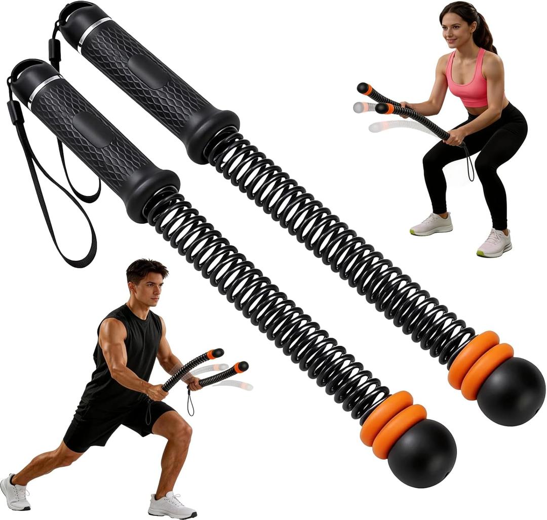 Cordless Battle Ropes with Adjustable Weight & Ropeless Battle Ropes for Home Gym Low Impact HIIT Strength Training for Men & Women (Black)