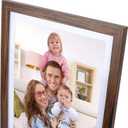 Giftgarden Brown 8x10 Picture Frame Set of 4, 9x11 Frames with Mat for 8 by 10 Photos, Rustic Walnut Wood-Color Frames for Wall or Tabletop