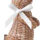 Easter Rabbit Decorative Ornament Resin Vine Weaving Effect Rabbit Sculpture Easter Party Decoration Easter Gift (8.1in Brown Station)