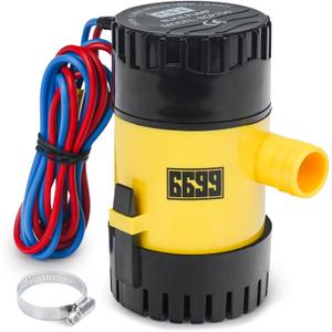 Boat Bilge Pump 12V DC with 3.3ft Power Cord 750 GPH Maximum Flow Rate for Marine Yacht Kayak Canoe and Small Boats Efficient Water Removal System with Durable Design and Easy Installation