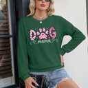 ALLTB Dog Mom Sweatshirt Women Dog Mama Graphic Shirt Cute Paw Shirts Puppy Lover Pullover Casual Long Sleeve Tee Tops