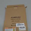 Real Wax Flameless Taper Candles with Remote Timer,6 Pcs Taper Battery Operated Candle,9.6 Inches LED Candles with Embedded Star String for Home Decor Holiday Party,White (Vertical grain-White)