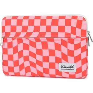canvaslife Laptop Sleeve 15 Inch 15 Case and 15.6 Laptop Bag (Pink Check)