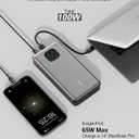 65W Power Bank, 25000mAh Travel Essential USB C Laptop Portable Charger, 100W Total Fast Charging Battery Pack for MacBook Dell XPS iPad Tablet Steam Deck iPhone 17-12 Series Samsung Switch and More