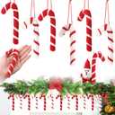 Tatuo 12 Pcs Candy Cane Hanging Decorations Bulk Christmas Lollipop Ornament Felt Canes Ornaments Candy Christmas Tree for Xmas Tree Home DIY Crafts Holiday Decor (Elegant Color,5 x 2.16 Inches)