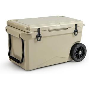 Goplus Cooler with Wheels, Insulated Large Ice Chest with Portable Handles, Cup Holders, Leak-Proof Tight Latches, 5-7-day Ice Retention, Heavy Duty Hard Coolers for Beach Picnic Camping Boat Goplus Cooler with Wheels, Insulated Large Ice Chest with Portable Handles, Cup Holders, Leak-Proof Tight Latches, 5-7-day Ice Retention, Heavy Duty Hard Coolers for Beach Picnic Camping Boat