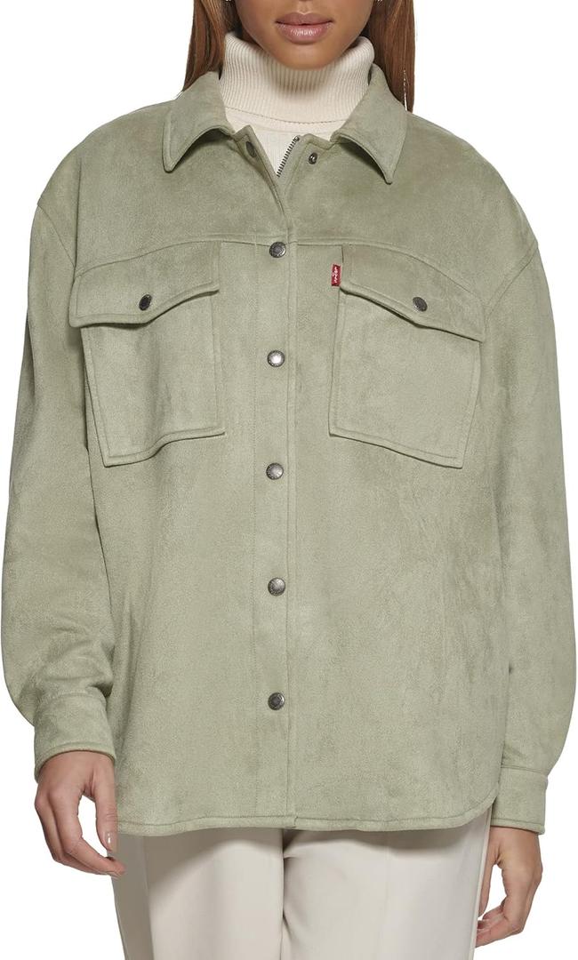 Levi's womens Soft Faux Suede Shirt Jacket (Standard & Plus Sizes) (1X)