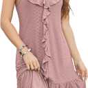Swimsuit Coverup for Women Summer Dress Spaghetti Strap Dresses Eyelet Sundresses Causal Beach Vacation Clothes (Pink, S)
