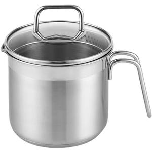 Stainless Steel Saucepan With Glass Lid, Sauce Pan, 2.5 Quart Cooking Pot, Perfect For Boiling Milk, Sauce, Gravies, Pasta, Noodles