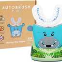 autobrush Kids U Shaped Electric Toothbrush, ADA Accepted, Sonic Pro with Unique 360° Nylon Bristles 3 Cleaning Modes,Whitening LED-Lights,Plays Music (Double-Sided),Ages 3-5, Hippo