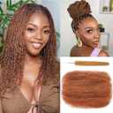 Brown Afro Kinkys Bulk Human Hair 16 Inch 35g Per Bundle Human Hair for Dreadlocks Extensions Repair Locs Boho Style Spring Twist Braiding Crochet Braids Afro Kinky Curly Bundles Bulk Hairs, Brown