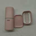 VITVITI Toothbrush Travel Case, Portable Travel Soap Container Leakproof Dish Tray, 7.88 inch Toothpaste Travel Toothbrush Holder with Cover for Trip/Bathroom/Camping(Pink)