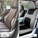 FH Group Universal Fit Gray Black Automotive Seat Covers Combo Set with Steering Wheel Cover and Seat Belt Pad fits Most Cars, SUVs, and Trucks (Airbag Compatible and Split Bench)