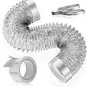 HOOMESUN Dryer Vent Hose 4 Inch 3FT Heavy Duty Flexible Exhaust Duct Hose, Thick 6-Ply Aluminum Foil Insulated Ducting for Tight Space, HVAC Ducting Kit with 2 Clamps and 1 Tape