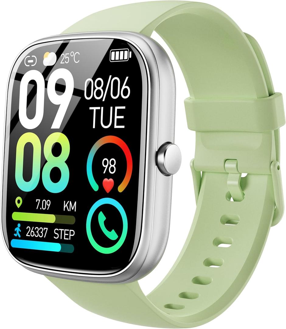 Smart Watch for Men Women, 1.91"HD Screen Smartwatch (Answer/Make Call), 2026 Fitness Tracker Heart Rate/Activity/Sleep Monitor, IP68 Waterproof,110+ Sport Modes,Step Counter for Android IOS Green