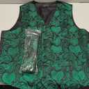 DiBanGu Mens Vest and Tie Set Formal Paisley Waistcoat and Necktie Pocket Square Cufflinks Silk Suit Vest for Tuxedo Wedding (Large)