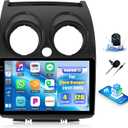 CAMECHO 4G+128G Car Radio Stereo for Nissan Rogue Qashqai 2008-2013 9" InCell 1280 * 720 Touch Screen Head Unit with Android 15 CarPlay Android Auto GPS Bluetooth FM RDS HD Backup Camera