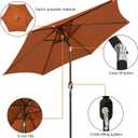 Blissun 7.5 ft Patio Umbrella, Yard Umbrella, Outdoor Market Umbrella with Push Button Tilt Crank, Rust
