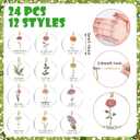 Bucherry 24 Pcs Christian Christmas Ornaments Bulk 3.15 Inch Christian Gifts for Women Colorful Flower Religious Ornament for Christmas Tree Faith Inspirational Gifts for Xmas Church Mom Women