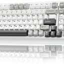 AULA F99 Wireless Mechanical Keyboard,Tri-Mode BT5.0/2.4GHz/USB-C Hot Swappable Custom Keyboard,Pre-lubed Linear Switches,RGB Backlit Computer Gaming Keyboards for PC/Tablet/PS/Xbox (Black&Grey&White)