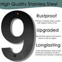Cobata Modern House Numbers-10 Inch High Stainless Steel Home Address Numbers/Floating Appearance/Easy to Install/Black/Number 9