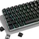 dagaladoo Black keycap Set,Shine Through Keyboard caps South Facing, Japanese Style Double Shot PBT Key caps,OEM Profile Custom keycaps for Mechanical Keyboards (only keycap)