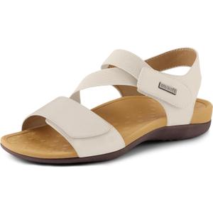 Mysoft Women's Arch Support Sandals Orthotic Comfortable Walking Sandals Lightweight Adjustable Summer Outdoor Shoes (9, Beige)