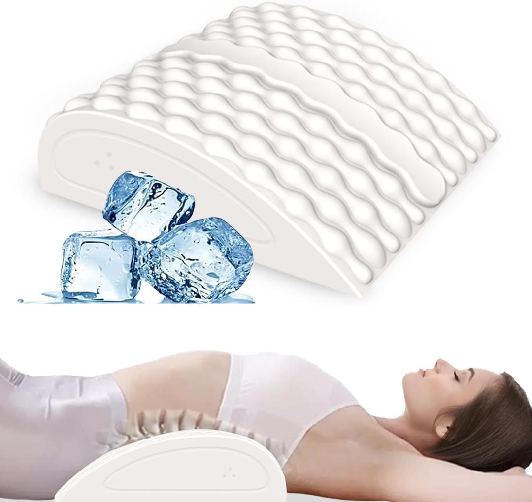 Hot & Cold Therapy Sciatica Pain Relief Pillow, Ice Massage & Heating Strecthing - Lumbar Support Pillow Immediate Relief for Back Hip Leg & Knee, Smooth Skin Touch - Ultra Soft - 100% Natural