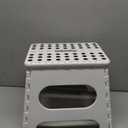 ACSTEP Folding Step Stool for Adults and Kids 11 Height Lightweight Plastic Stepping Stool Foldable Step Stool Hold up to 300lbs Non Slip Collapsible Stool for Kitchen, Bathroom, White