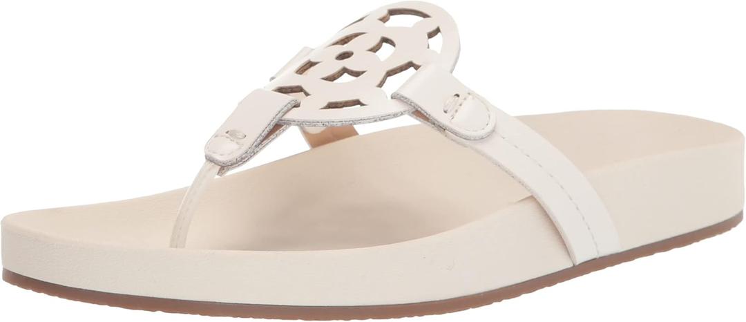XOXO Women's Peace Flat Sandal (9.5, White)