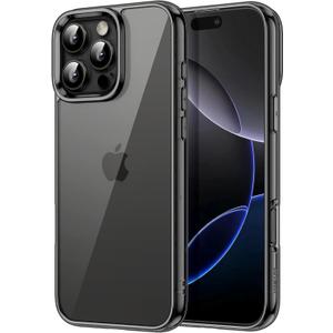 JETech Case for iPhone 16 Pro Max 6.9-Inch, Non-Yellowing Shockproof Phone Bumper Cover, Anti-Scratch Clear Back (Black)
