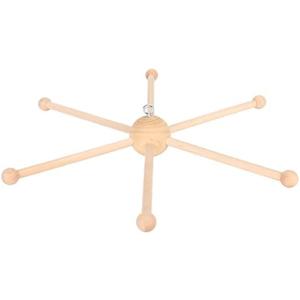 Kodrily Wooden Mobile Frame Kit, Sturdy Mobile Hanging Frame Holder, Spherical Six Legs Wooden Mobile Hanger Mobile Arm for DIY Crafts Wind Bells Bed Bell Toys Home Decoration