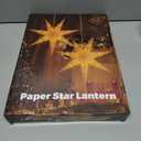 2 Pack 26.8 Inch Paper Star Lantern Christmas Decor with Timer, 3D 8 Modes 7-Pointed Star Diwali Hanging Paper Lights, Christmas Decorations Lamp Indoor for Birthday Wedding Party (White)