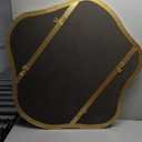 Gold Irregular Shaped Mirror, 35" Asymmetrical Mirrors for Wall, Large Scalloped Mirror Decorative, Modern Wavy Round Mirrors for Living Room Bathroom Bedroom Hallway Entryway Fireplace