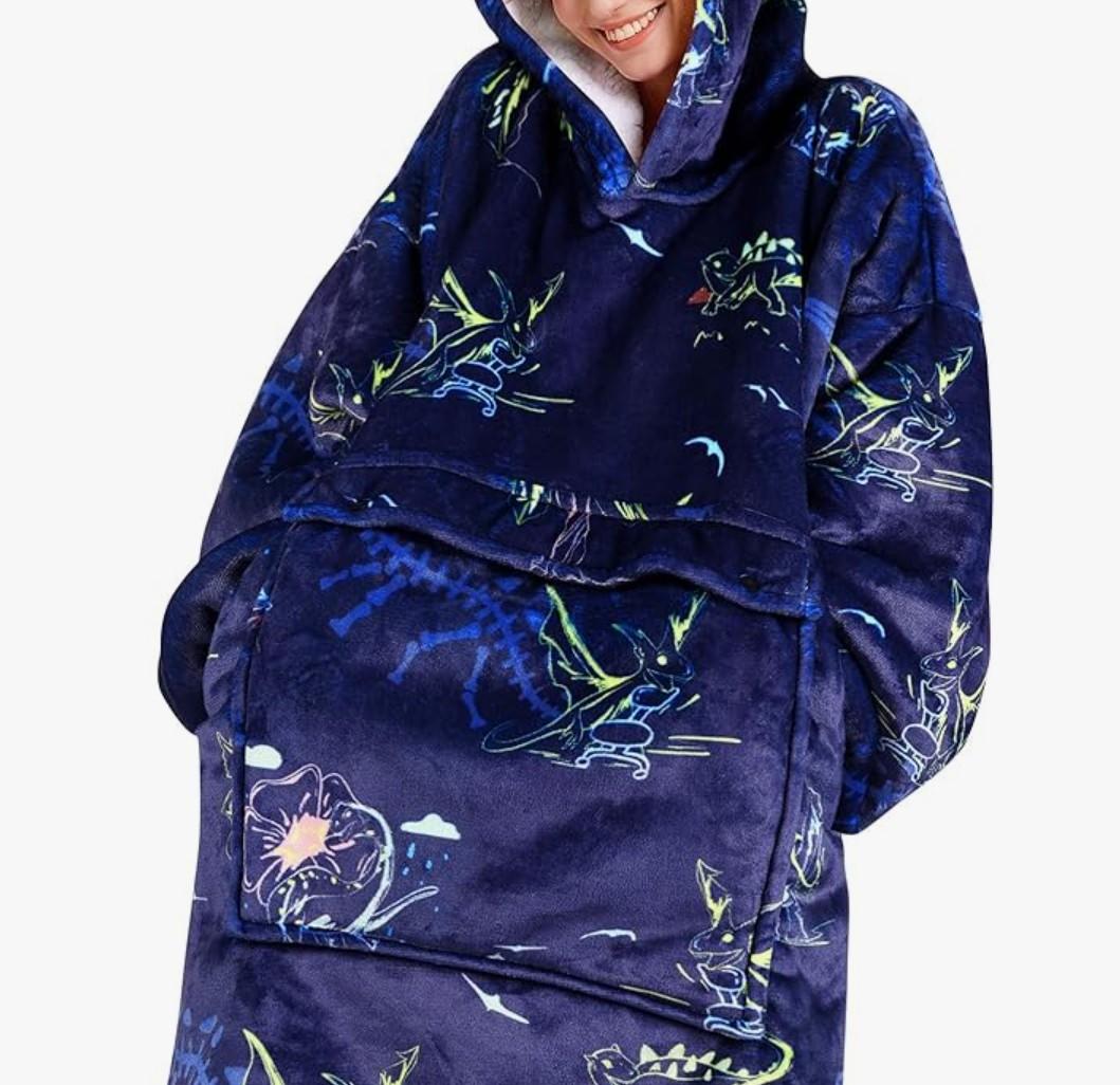 Narecte Cozy Oversized Blanket Hoodie Wearable Blanket Adults Soft Hooded Blanket Hoodie Birthday Gifts for Women Christmas ( 10 year)